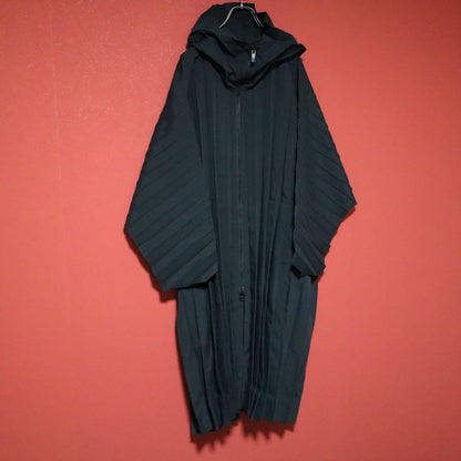 HOMME PLISSE ISSEY MIYAKE 24SS Pleated Hooded Coat Size 1
