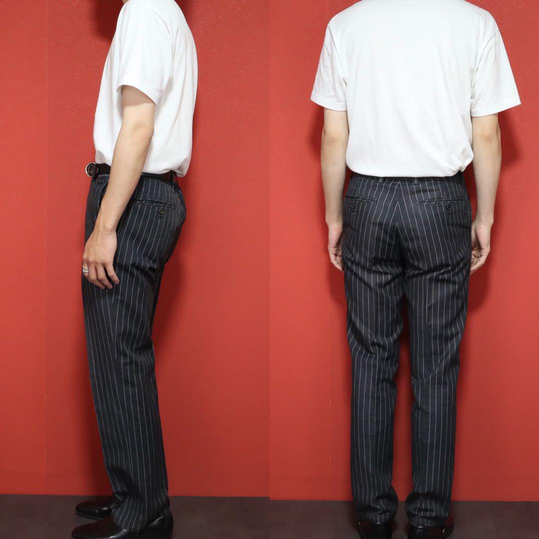 Issey Miyake Dark Gray Striped Tencel Slacks Size 2