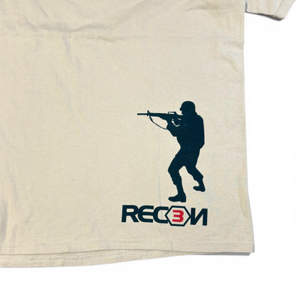 Vintage 00s Recon Barbed Wire Soldier Print Tee Size XL