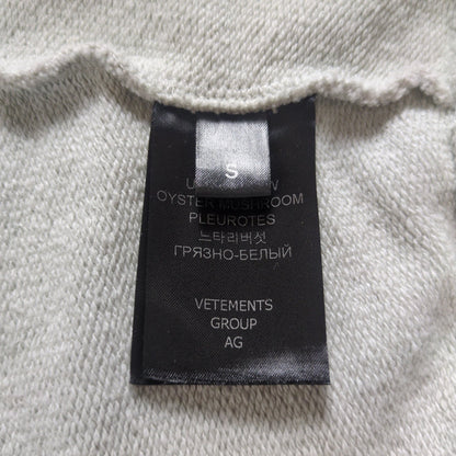 VETEMENTS 23AW Crystals Logo Oversized Hoodie Gray Size S
