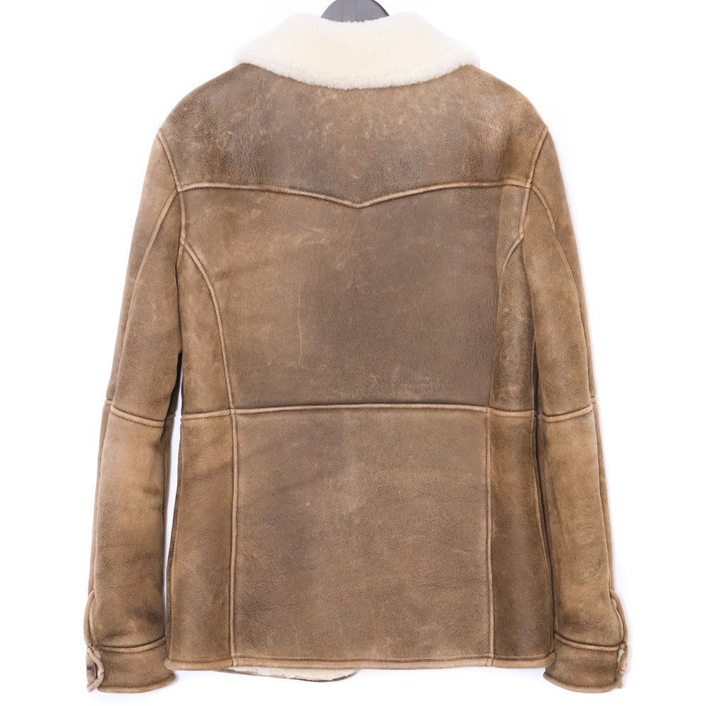 ISAMUKATAYAMA BACKLASH Mouton Leather Jacket Brown Size M