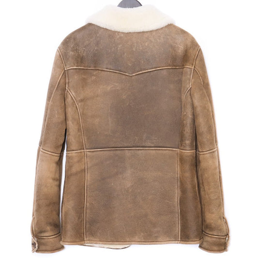 ISAMUKATAYAMA BACKLASH Mouton Leather Jacket Brown Size M