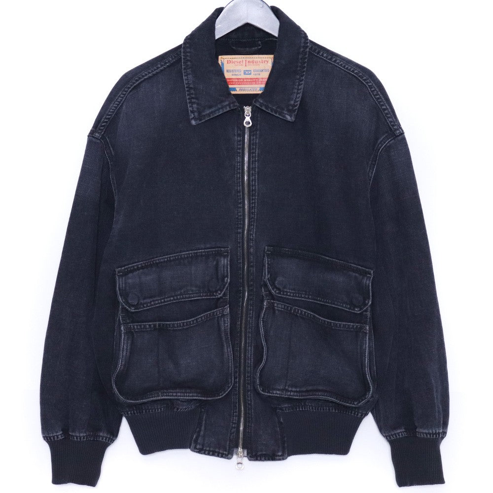 DIESEL D-KURZ Jacket in batavia-weave denim Black Size S