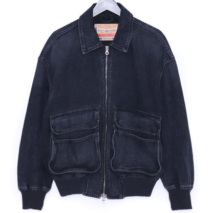 DIESEL D-KURZ Jacket in batavia-weave denim Black Size S