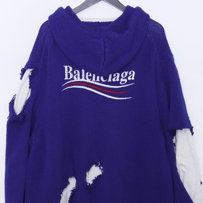 BALENCIAGA 21AW Political Campaign Hoodie Blue Size S