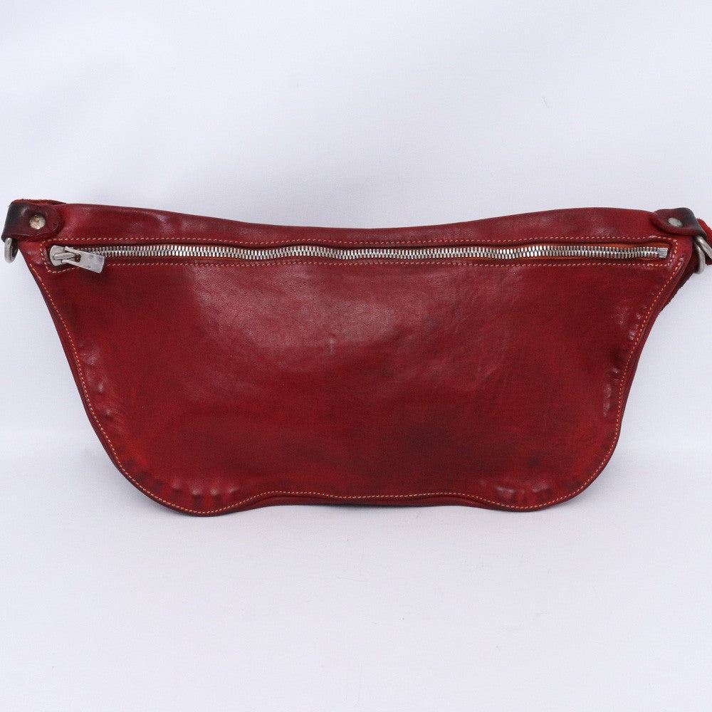 GUIDI Soft Horse Full Grain Belt Bag Red Size F
