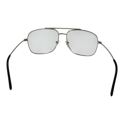 frame france 1970's Double Bridge Aviator Sunglasses Silver