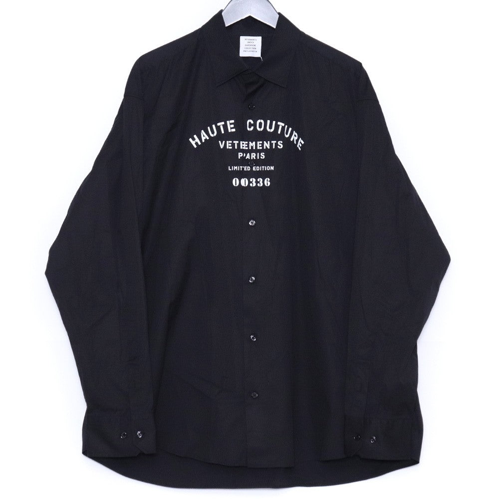 VETEMENTS Haute Couture Oversized Button-Up Black Size L