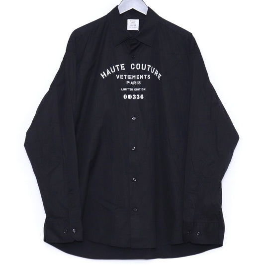 VETEMENTS Haute Couture Oversized Button-Up Black Size L