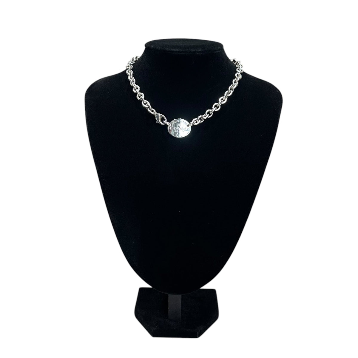 TIFFANY & CO. Round Return to Chain Silver Necklace