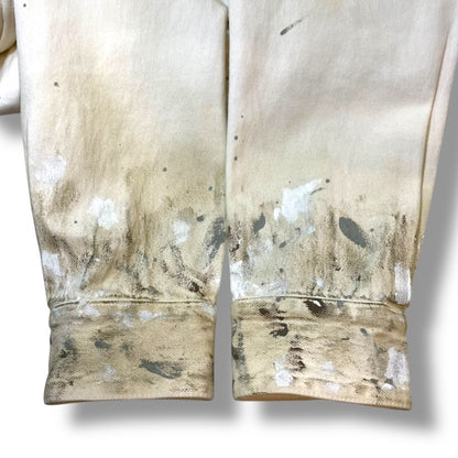 Helmut Lang Long Sleeve Painted Denim Shirt Jacket Ivory Size 38