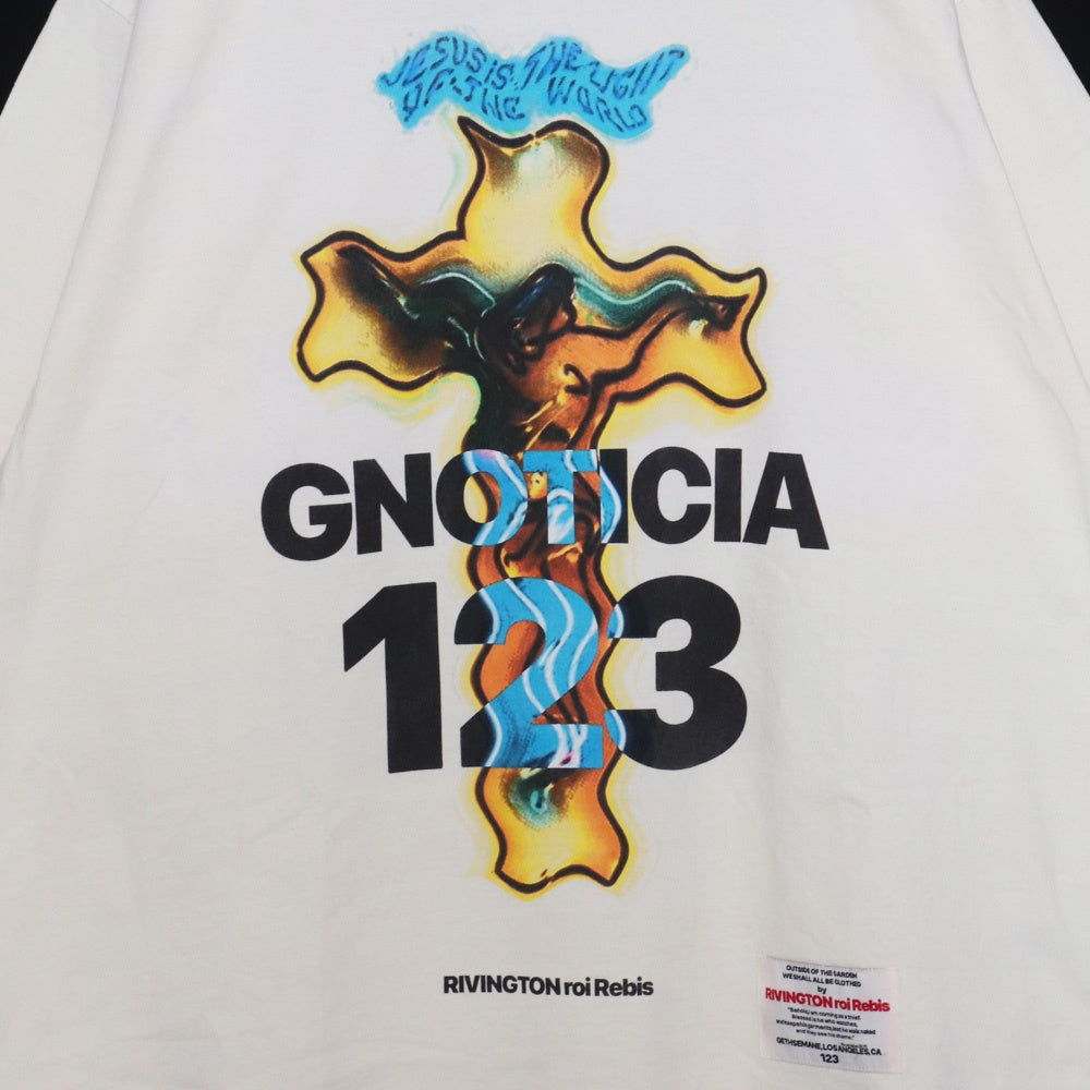 RRR123 Burning Cross Print T-Shirt Size M