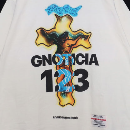 RRR123 Burning Cross Print T-Shirt Size M