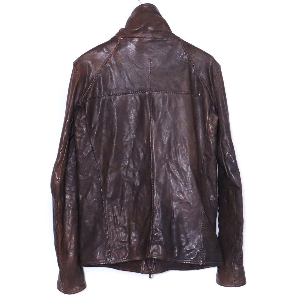 INCARNATION Horse Leather Hi-Neck Blouson D.Gray Size S