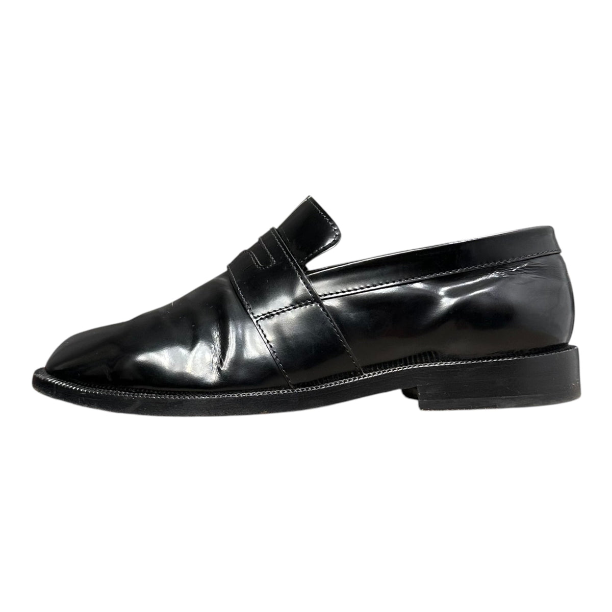 MAISON MARGIELA Tabi Coin High-Shine Leather Loafers Size 38