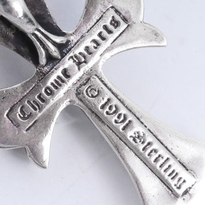 CHROME HEARTS CH Cross Small W Bale Pendant Silver Size F