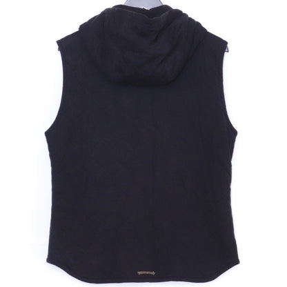 CHROME HEARTS Quilted Hooded Zip-Up Vest Black Size M