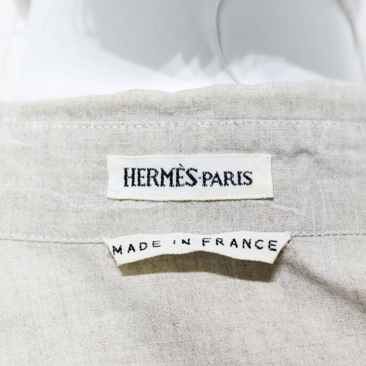 Hermes HERM Beige Long Sleeve Shirt Size 38