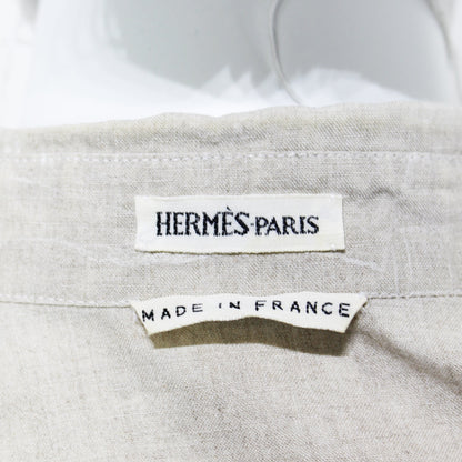 Hermes HERM Beige Long Sleeve Shirt Size 38