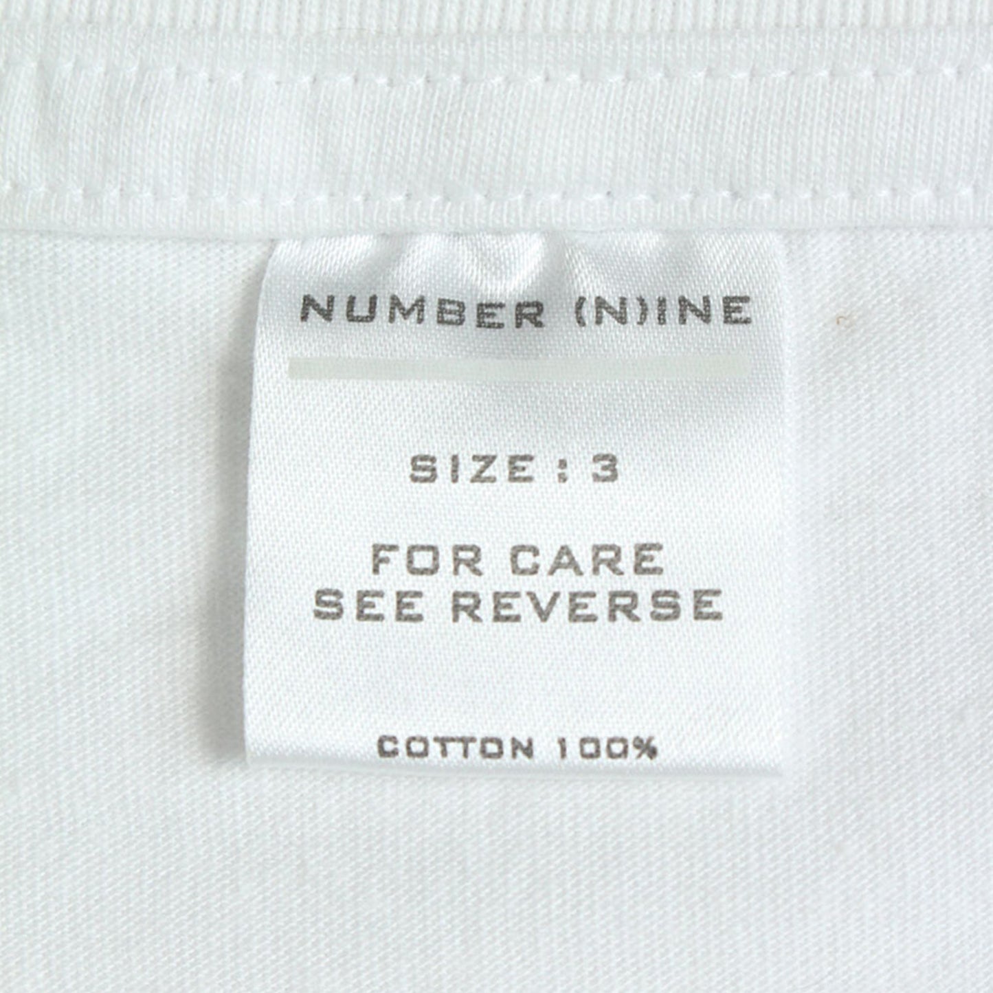 NUMBER (N)INE 2002 SS Long Sleeve Shirt White Size 3
