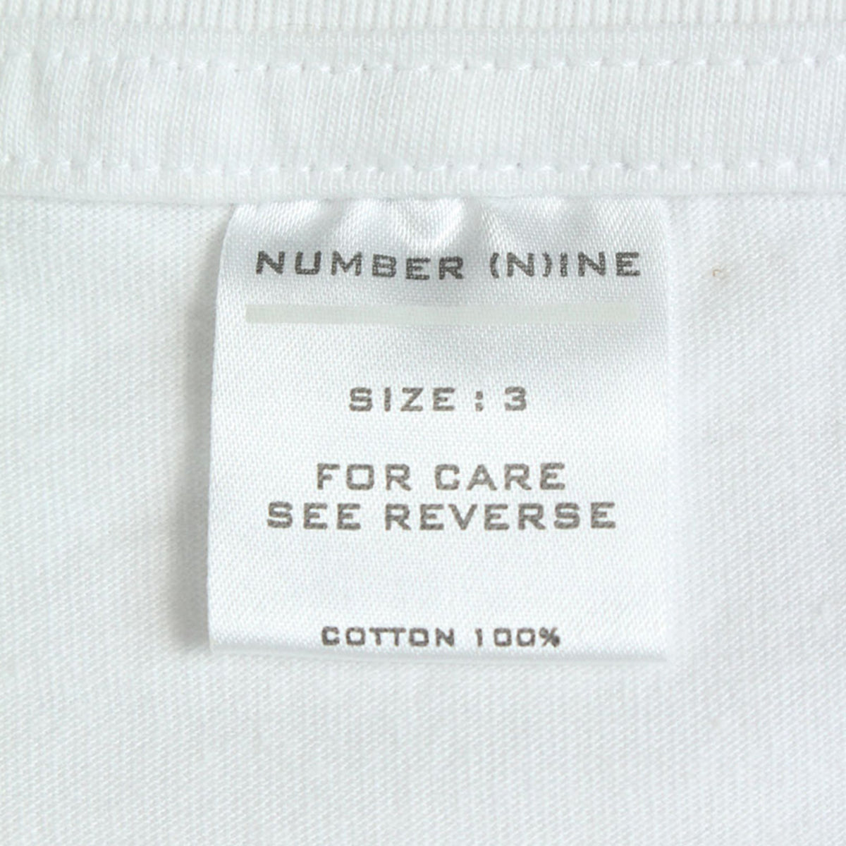 NUMBER (N)INE 2002 SS Long Sleeve Shirt White Size 3