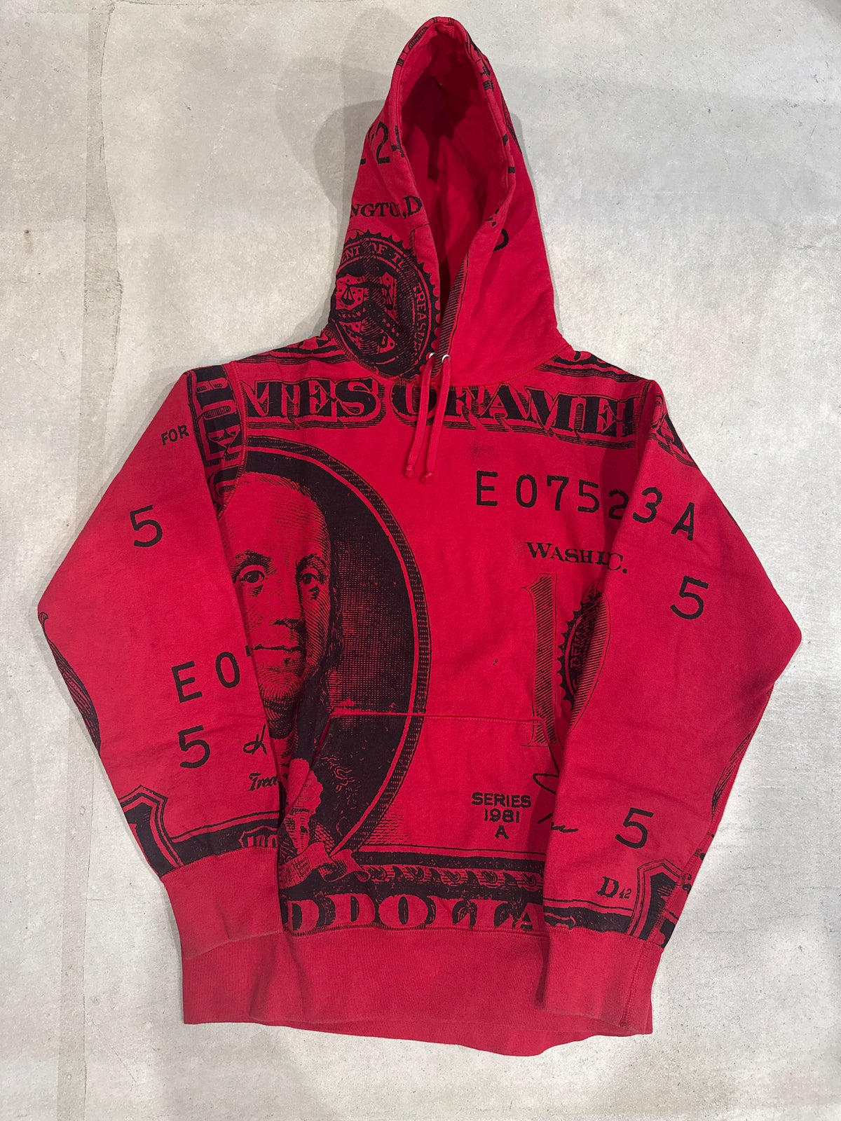 Supreme Franklin Pullover Hoodie Red Size M