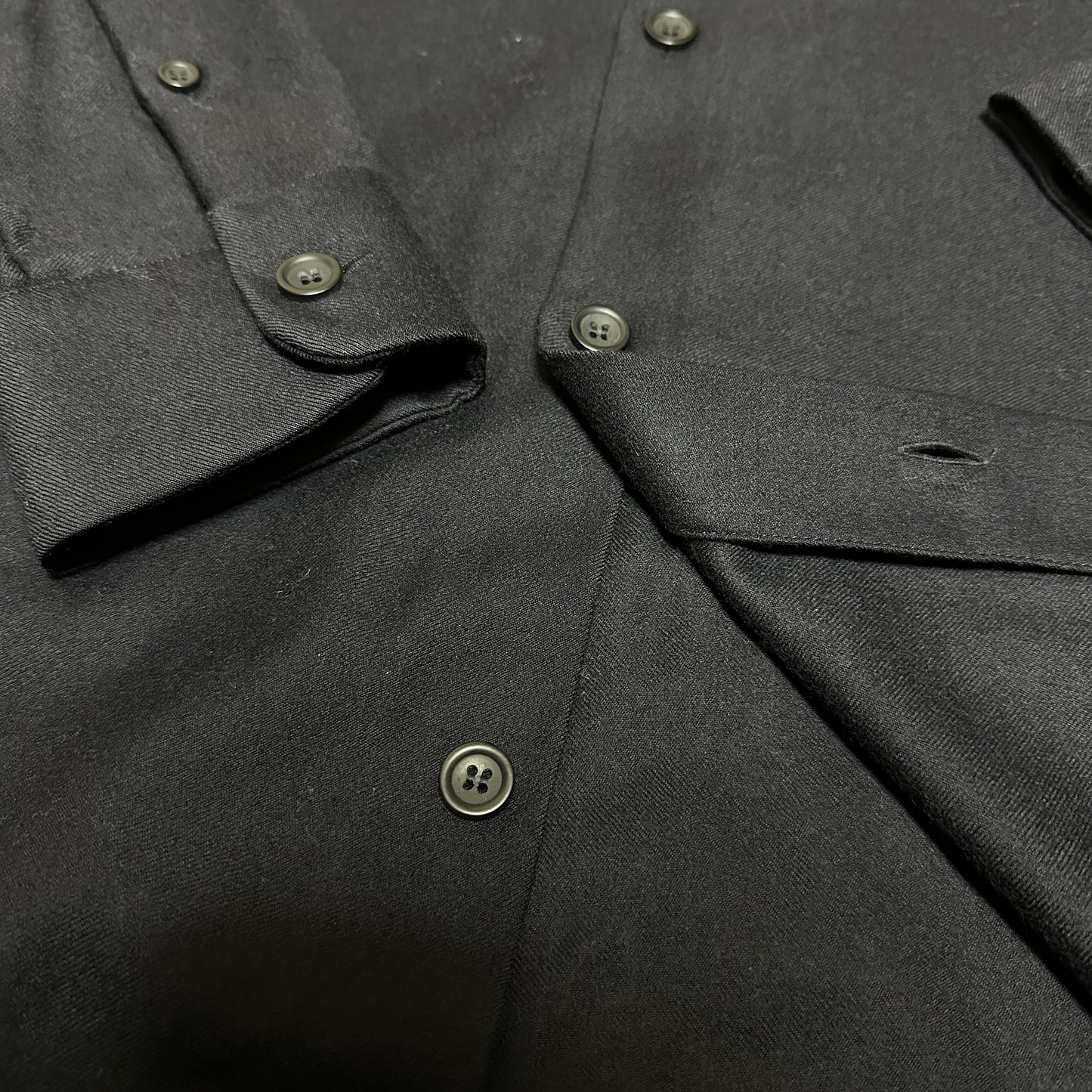 Acne Studios Dark Navy Wool Overcoat Shirt Chest Pockets Coat Size 46