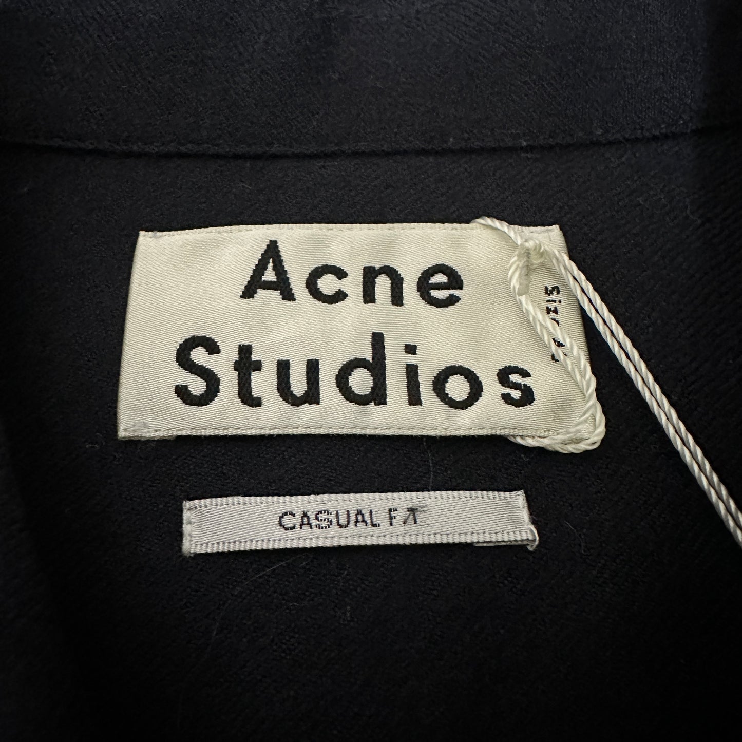 Acne Studios Dark Navy Wool Overcoat Shirt Chest Pockets Coat Size 46