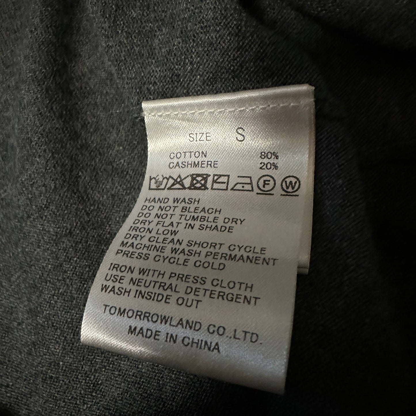 Edition Dark Gray Cotton Cashmere Blend Sleeve Tee