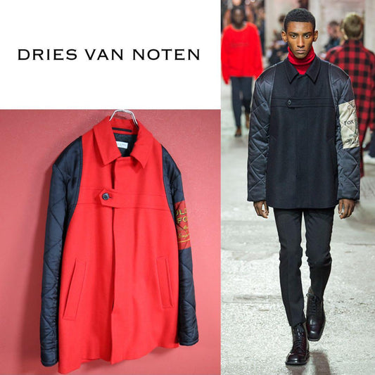 Dries Van Noten 17AW Golden Fox Sleeve Panel Coat Size M