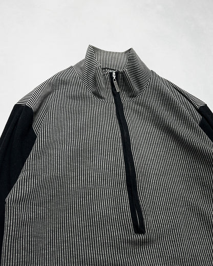 GAULTIER HOMME object Paneled Ribbed Top Black Size FREE