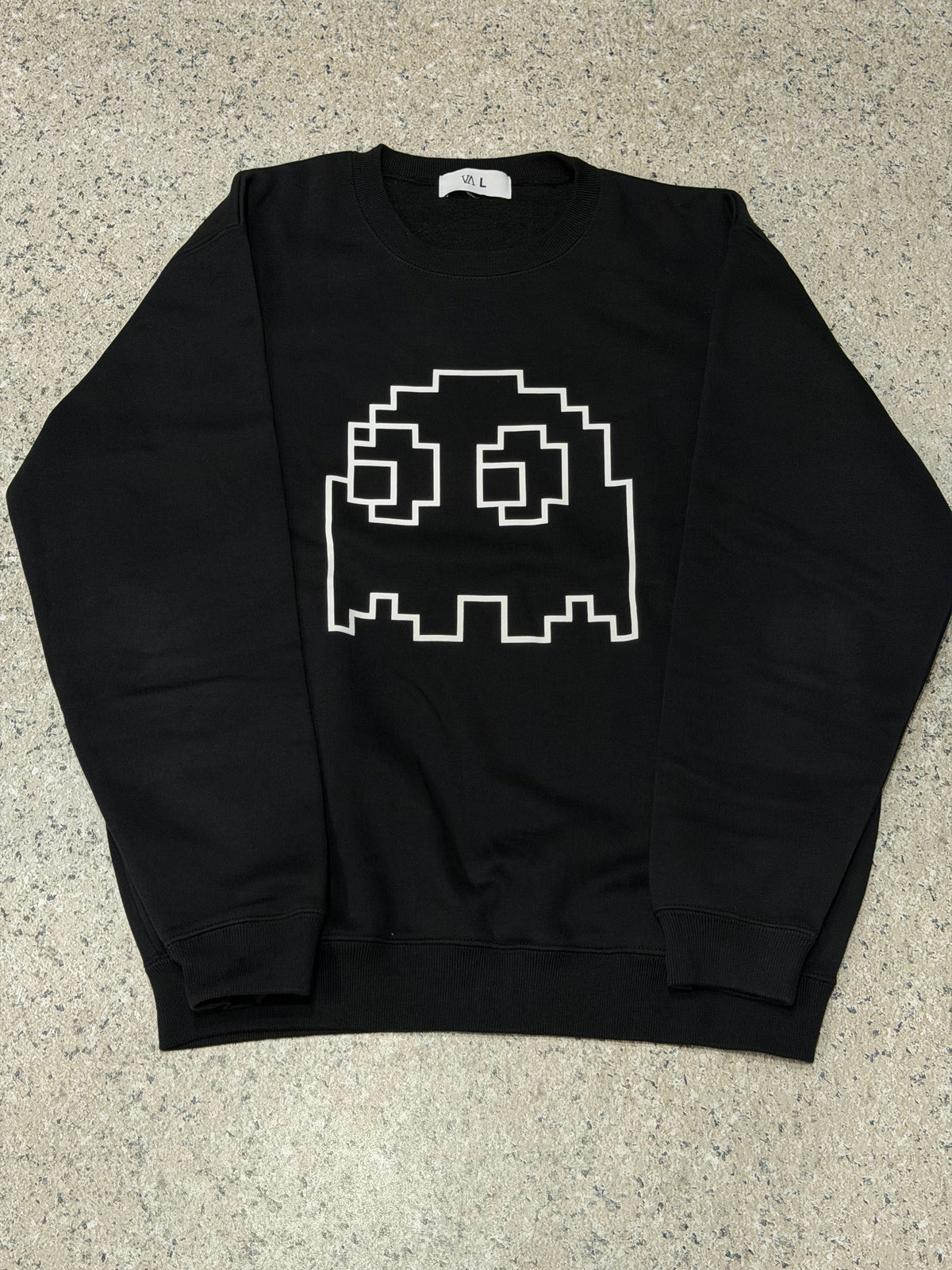 Vintage PAC-MAN GHOST FRGMT Black Crewneck Sweatshirt Size L