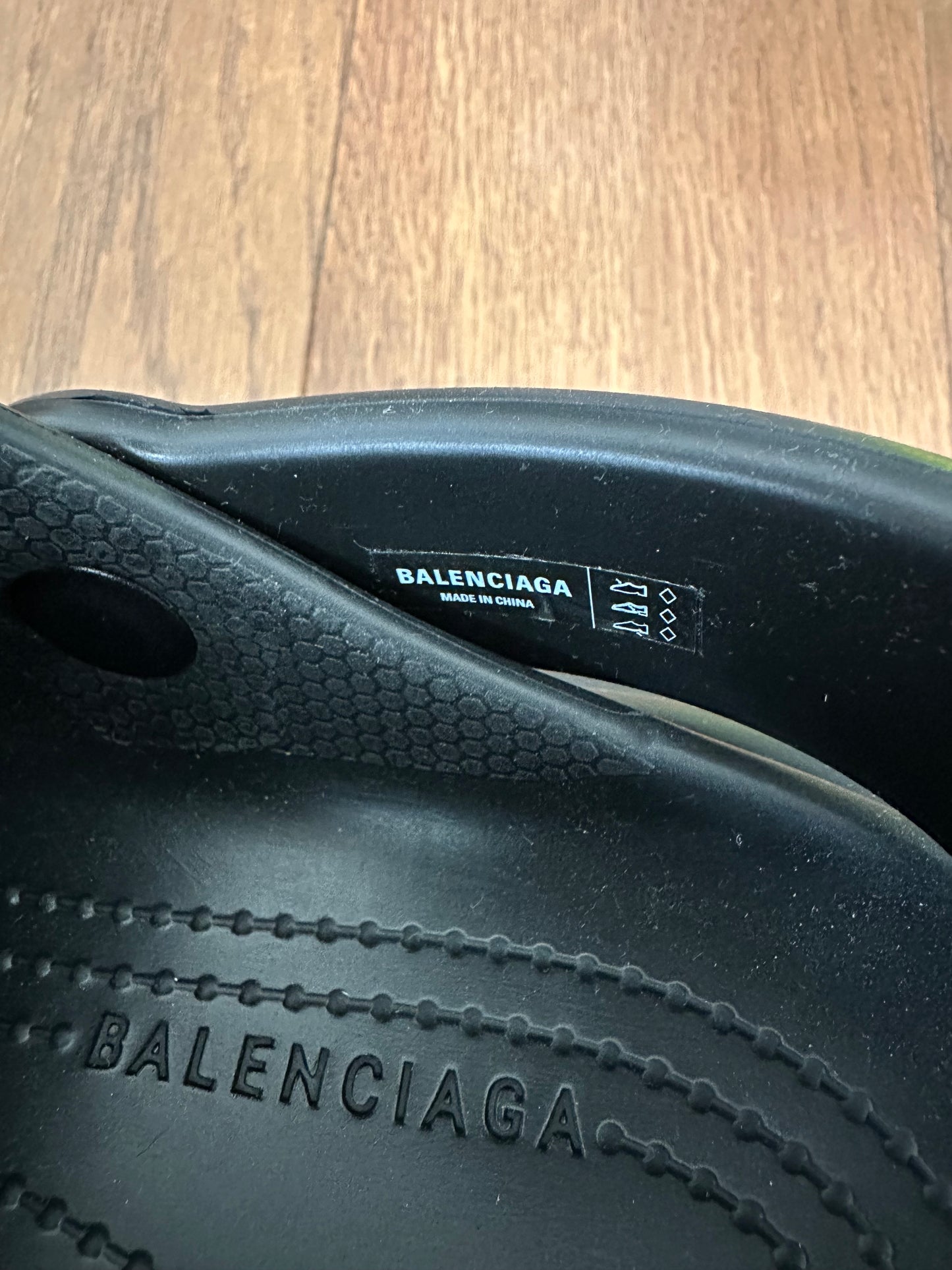 Balenciaga SS22 Black Metal Hard Crocs Size 42