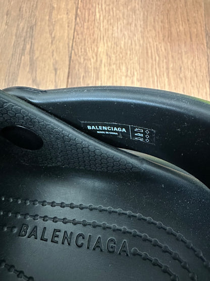Balenciaga SS22 Black Metal Hard Crocs Size 42