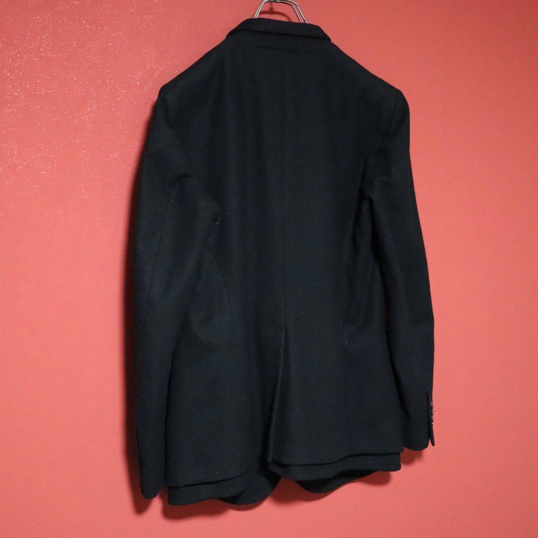 DOLCE&GABBANA Black Layered Double Wool Coat Size 48