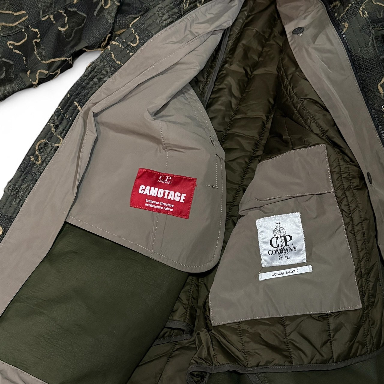 C.P. Company Green 3D Camotage Fishtail Goggle Size 50