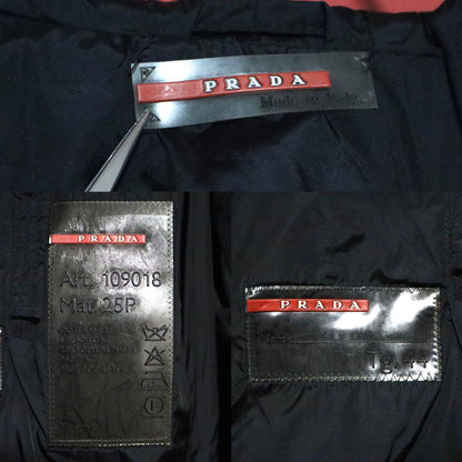 Prada Nylon Hooded Half-Zip Vest with Back Hole Size 44