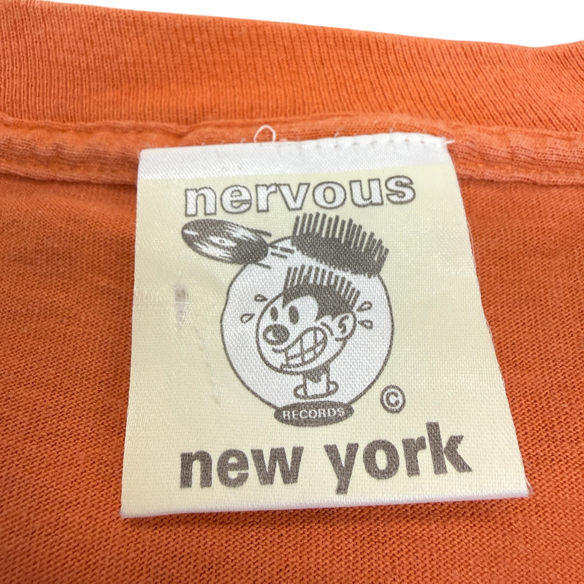 NERVOUS RECORDS 90s For DJ's Only T-Shirt Orange Size XL