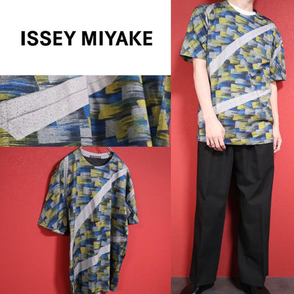 Issey Miyake Slanted Pleats All-Over Pattern T-Shirt Size 4