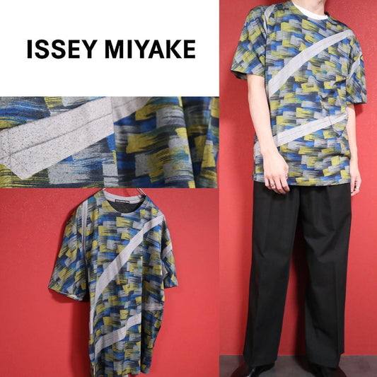 Issey Miyake Slanted Pleats All-Over Pattern T-Shirt Size 4