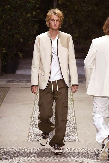 NEIL BARRETT SS03 Cotton Cargo Trousers Khaki