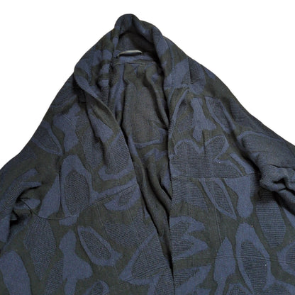 Y's Navy Geometry Deformed Cotton Cardigan Size 2