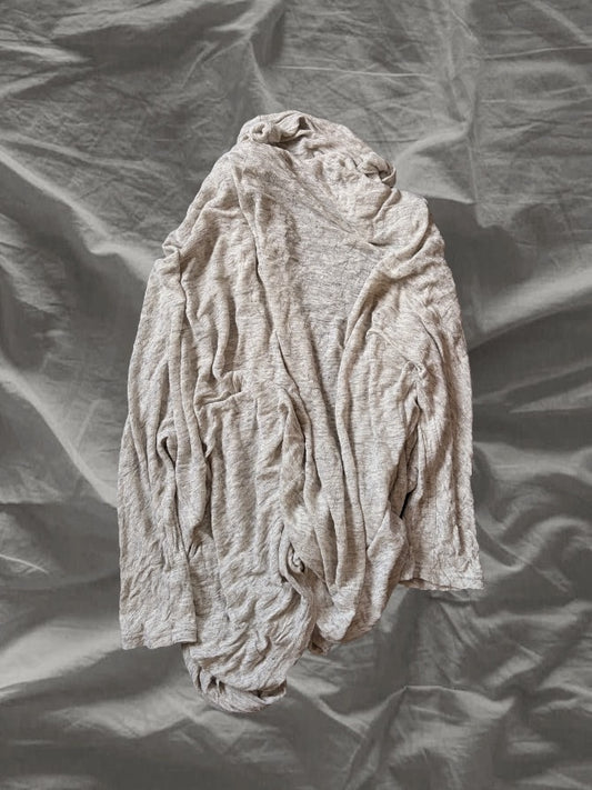 Y's SS17 Linen Asymmetric Drape Cardigan Gray Size 2