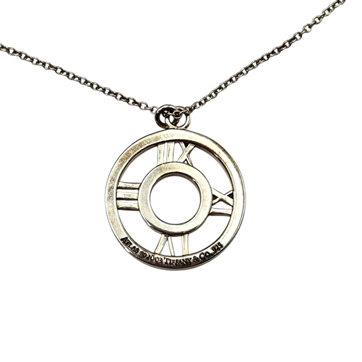 TIFFANY & CO. Atlas Open Medallion Pendant Necklace Silver