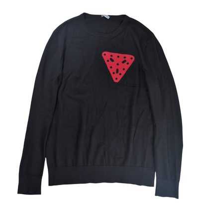 LOEWE Black Triangle Design Merino Wool Sweater Size XS