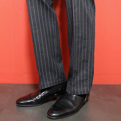Issey Miyake Dark Gray Striped Tencel Slacks Size 2