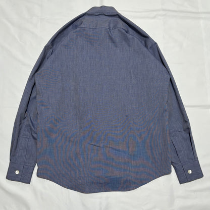 ISSEY MIYAKE Blue Cotton Chambray Band Collar Shirt Size L