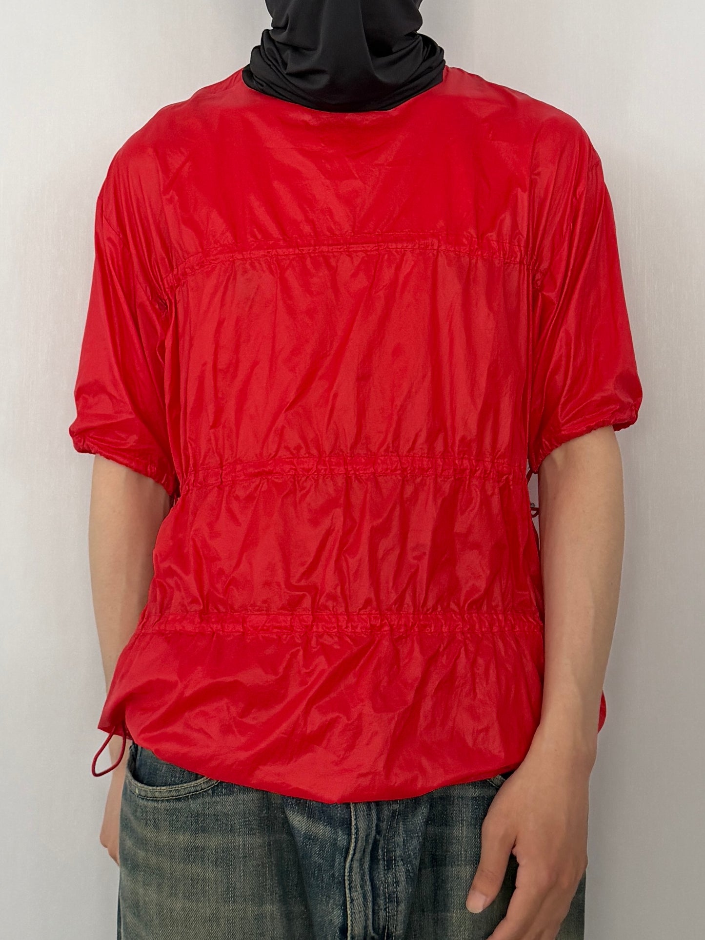 Raf Simons Red Nylon Long Sleeve Tee (08ss) Size 44