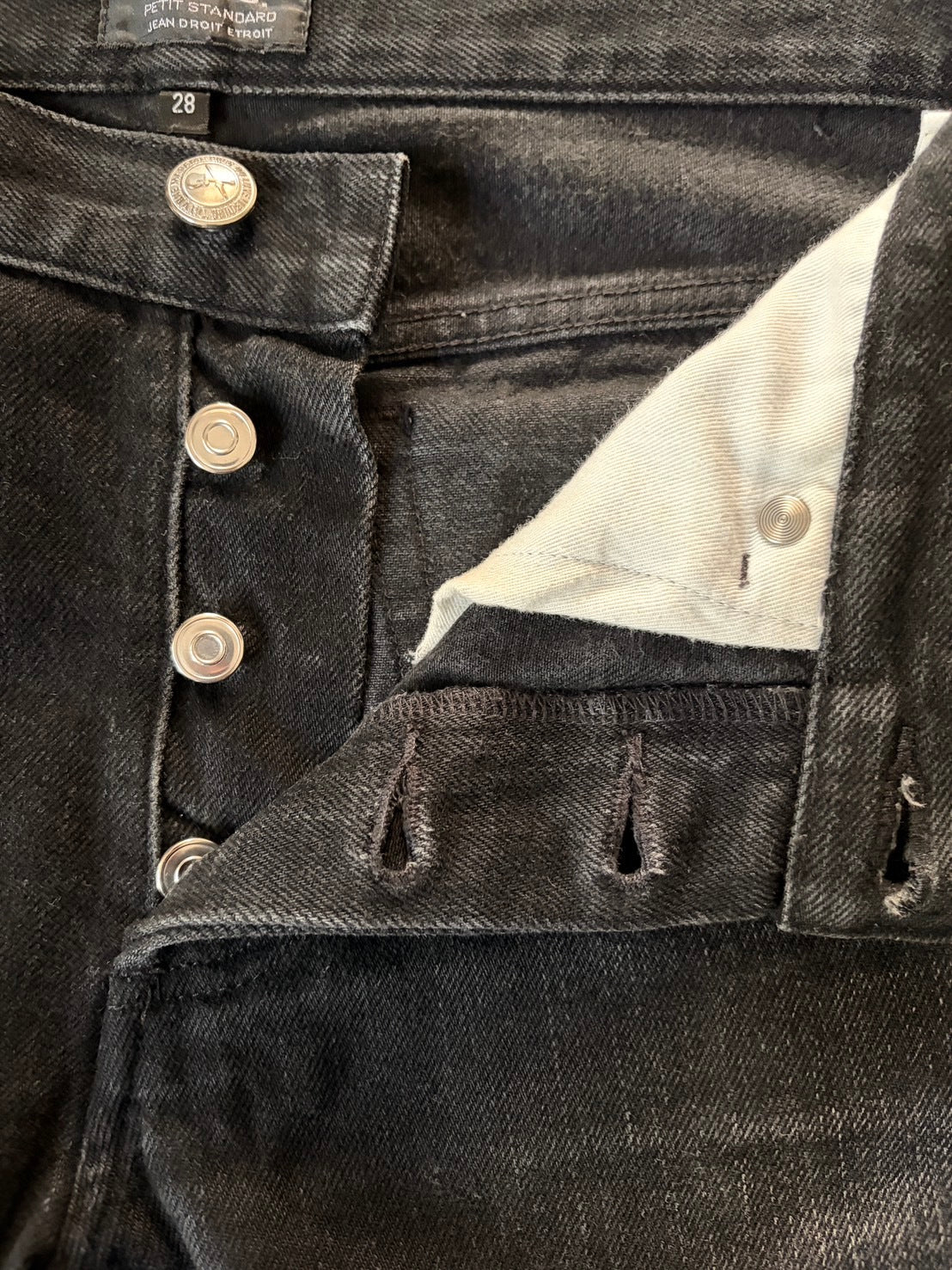 A.P.C. 10s Cotton Petit Standard Faded Black Jeans Size S