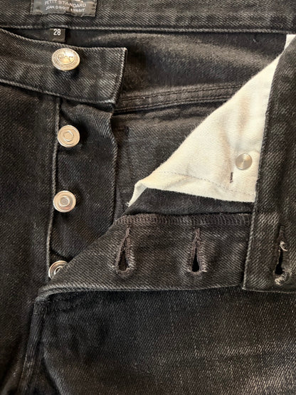 A.P.C. 10s Cotton Petit Standard Faded Black Jeans Size S